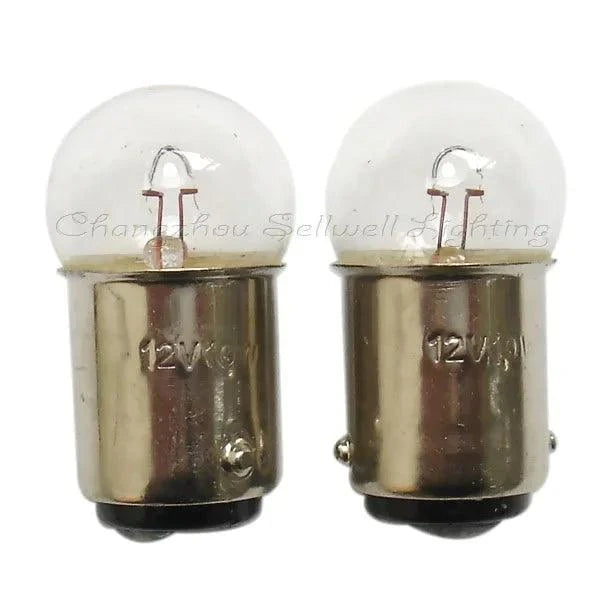 Set of 10 miniature 12V 10W ba15d g18 incandescent lamps with clear glass bulbs