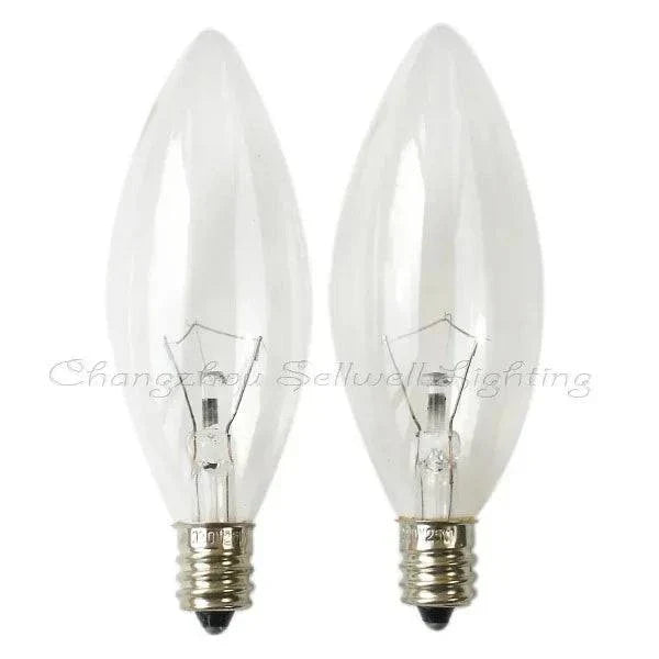 Set of 10 miniature bulbs 120v 25w E12 base C32 A374 lighting