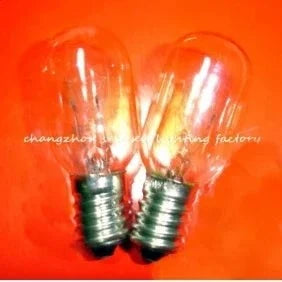10pcs miniature lamp bulbs 110V 25W E14 T22X56 with silver screw base on orange background
