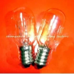 10pcs miniature lamp bulbs 110V 25W E14 T22X56 with silver screw base on orange background