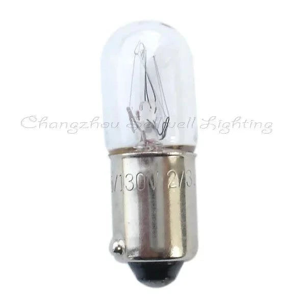 Miniature lamp 110/130V 2/3W BA9S T10x28 clear glass bulb with metal base