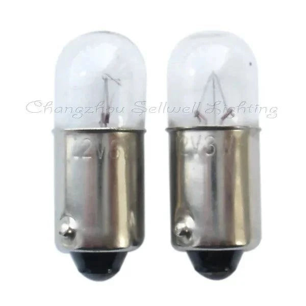 10pcs miniature light 12v 3w ba9s t10x25 A213 small clear glass bulbs with metal base