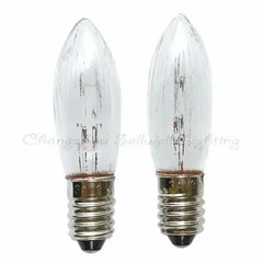 10pcs miniature light bulbs 34v 3w E10 base T14x45mm clear glass