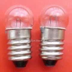 Two miniature lamps 3v 0.5a with E10 base on white background