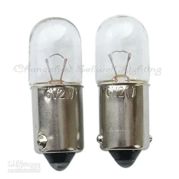 6v 2w miniature A339 bulbs lamps ba9s t10x28 pair