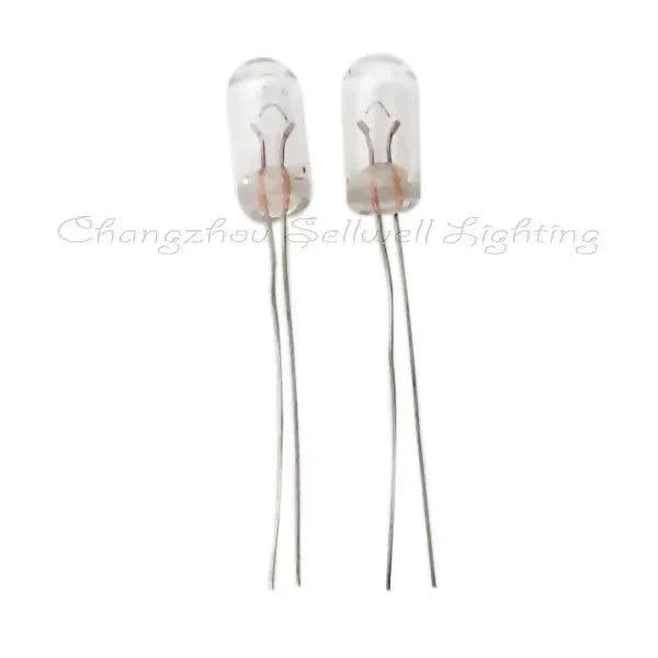 Set of 10 miniature bulbs lamps 6V 0.05A with clear glass and metal leads for lighting applications