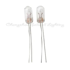 Set of 10 miniature bulbs lamps 6V 0.05A with clear glass and metal leads for lighting applications