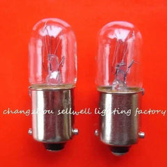 10pcs 220V 3W BA9S miniature bulbs with clear glass and metal base on red background