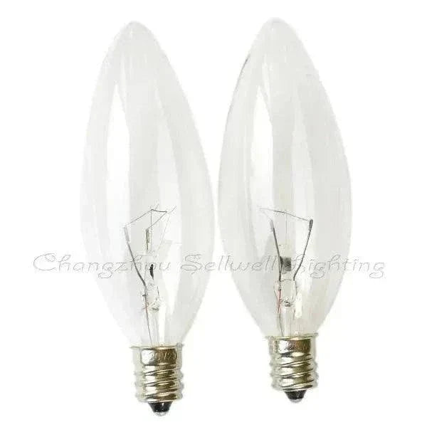 10pcs Candle light bulbs 230v 25w E12 base clear flame shape bulbs