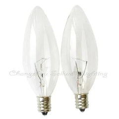 10pcs 230V 25W E12 base candle lamps light bulbs clear glass flame tip