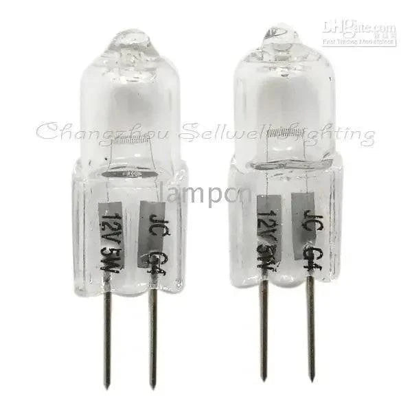 Set of two bulb light A180 12V 5W G4 halogen lamps with clear glass and metal pins