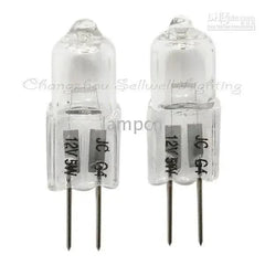 Set of two bulb light A180 12V 5W G4 halogen lamps with clear glass and metal pins