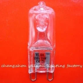 10pcs Halogen Lamp 230V 33W G9 bulb set with transparent glass and metal base