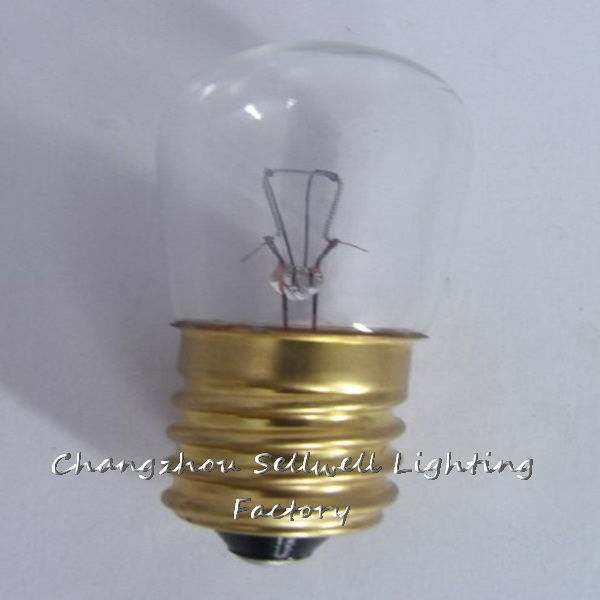 E14 transparent spiral screw indicator bulb with brass base for 12V to 220V instruments