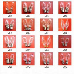 Set of 10 E12 lamp holders with various small instrument bulb indicators for 12v to 220v screw light applications