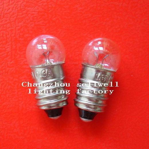 set of 10 E10 screw base instruments bulbs with various voltage ratings on red background