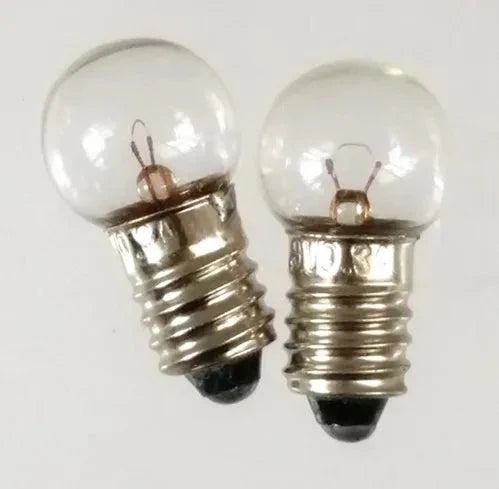 Screw and bayonet lamp bulbs with clear glass and metal bases for 1.5V to 6.3V applications