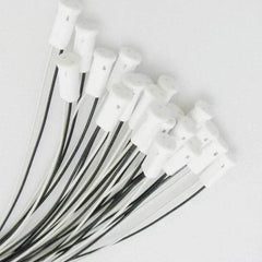 Bundle of white ceramic g4 lamp base sockets with black and white Teflon wires