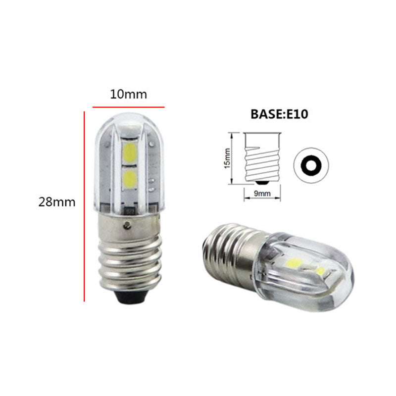 Source manufacturer e10 flashlight led bulb 6v 12v b9 bayonet indicator signal light 24v 48v 60v