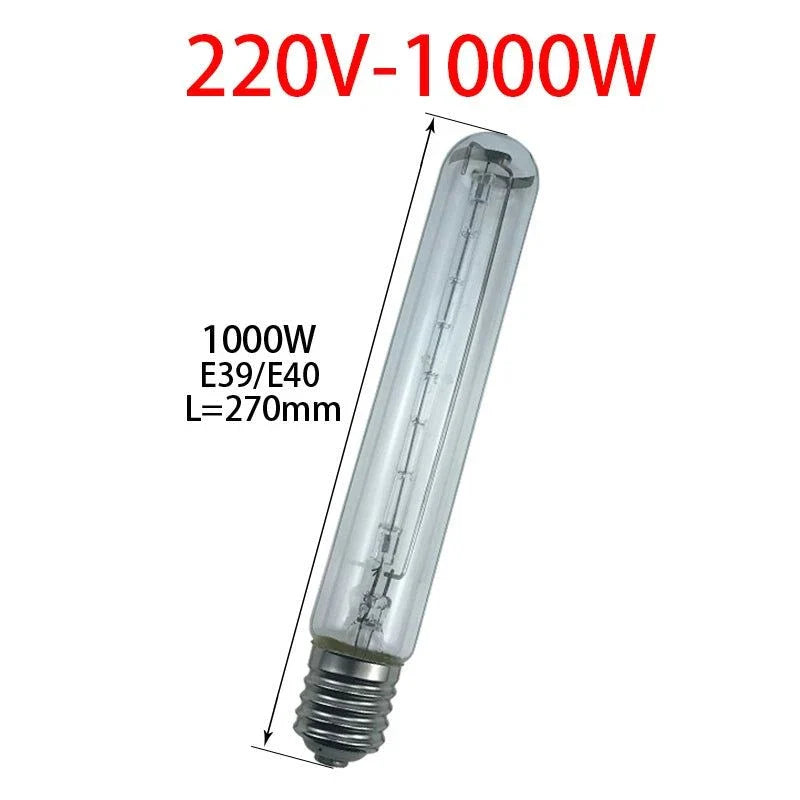 1000W marine halogen bulb with E39/E40 base, 220V, 270mm long floodlight tube