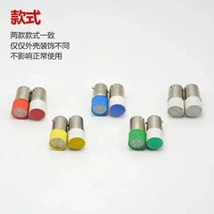 Set of 10pcs BA9S LED lamp bead indicator bulbs with various colored caps and metal bayonet bases for 6.3v to 380v use