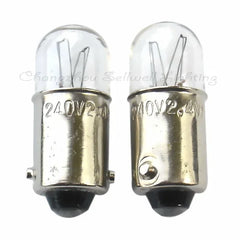 10 pezzi Lampada miniatura 240v 2.4w ba9s t10x24 A095 NUOVA illuminazione sellwell