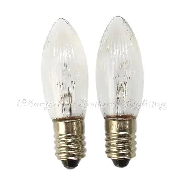 Set of 10 miniature lamps 12V 3W E10 base 14mm diameter 45mm length clear glass bulbs