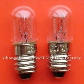 10pcs miniature light bulbs 120V 4W E10 base clear glass T10X28 design
