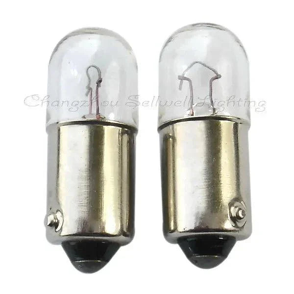 Two miniature lamps 12v 6w Ba9s with clear glass and metal base