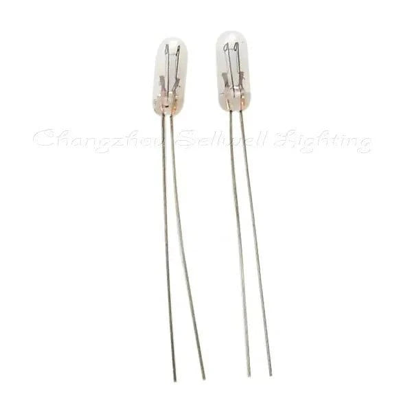 Two 3mm miniature lights 24V 23mA with clear glass bulbs and long metal leads
