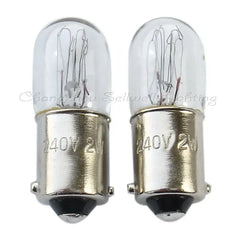 10 pezzi Lampada miniatura 240v 2w ba9s t10x28 A127 NUOVA