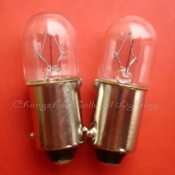 Two 12V 5W miniature bulbs with Ba9s base on red background