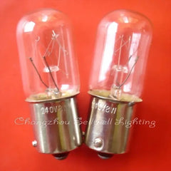 10pcs miniature light bulbs 240v 8w ba15s T16X46 base compact clear glass lamps