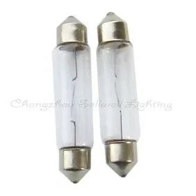Auto lamp 24v 10w 11x44 glass tube bulbs with metal caps set of 2