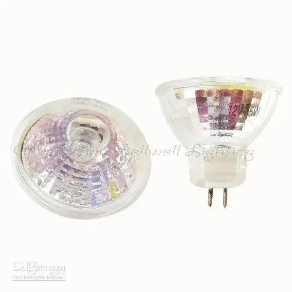 12v 35w MR11 halogen lighting bulbs with clear reflective surface and two-pin base