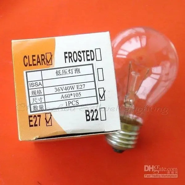 New!E27 36v 40w A60x105 clear lamp light A500 ship lamp