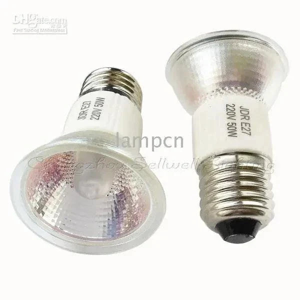 220v 50w JDR E27 halogen light bulbs with reflective surface and screw base