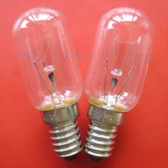 Two E14 transparent spiral old screw indicator bulbs on red background