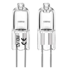 halogen lamp 12V 10W G4 warm light bulb with 2 pins and clear glass casing