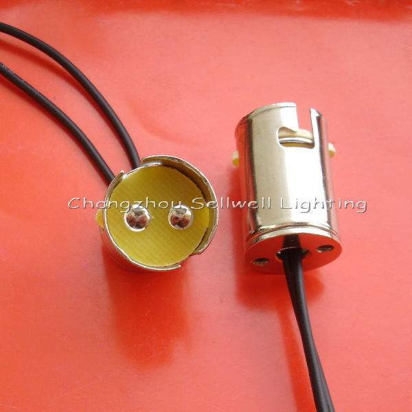 10 double-point bayonet lamp holders BA15D with wires on red background for miniature light bulbs