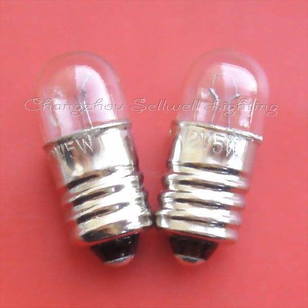Set of 10 E10 screw base instrument bulbs for various voltages including 1.2v to 220v